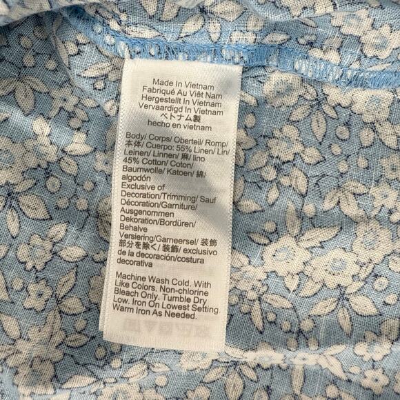 NWT J. Crew Linen-Blend Short-Sleeve Smock-Neck Top Size M - Picture 7 of 7